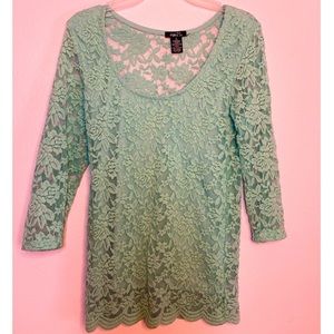 Teal Lace Top